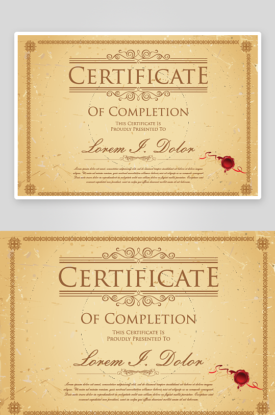 创意矢量证书模板-众图网
