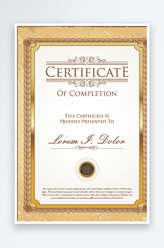 创意矢量证书模板-众图网