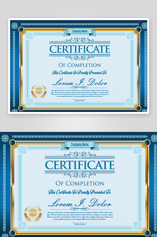 创意矢量证书模板-众图网