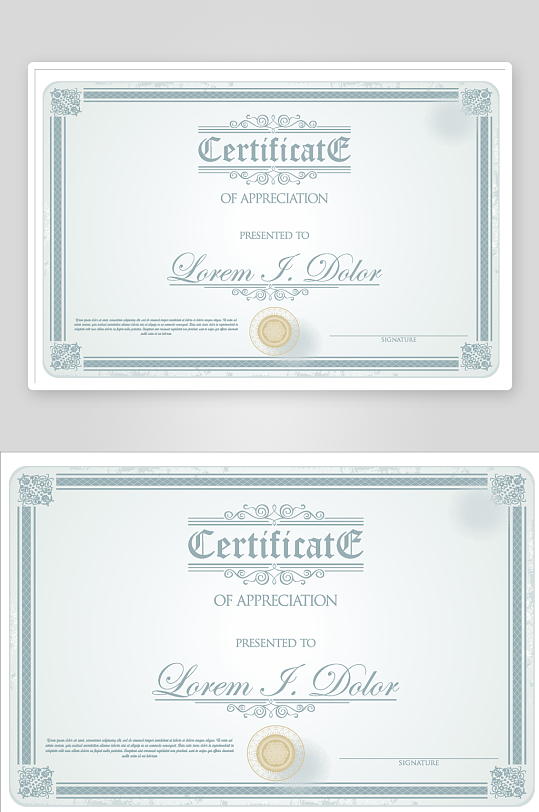 创意矢量证书模板-众图网