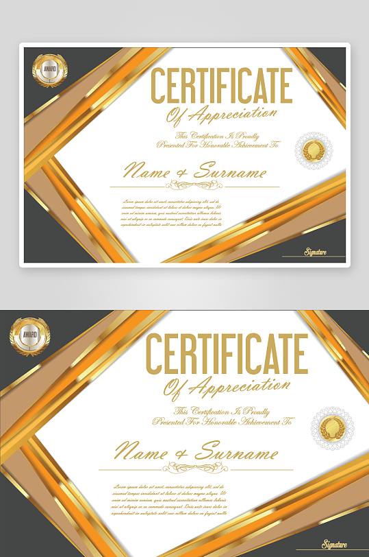 创意矢量证书模板-众图网