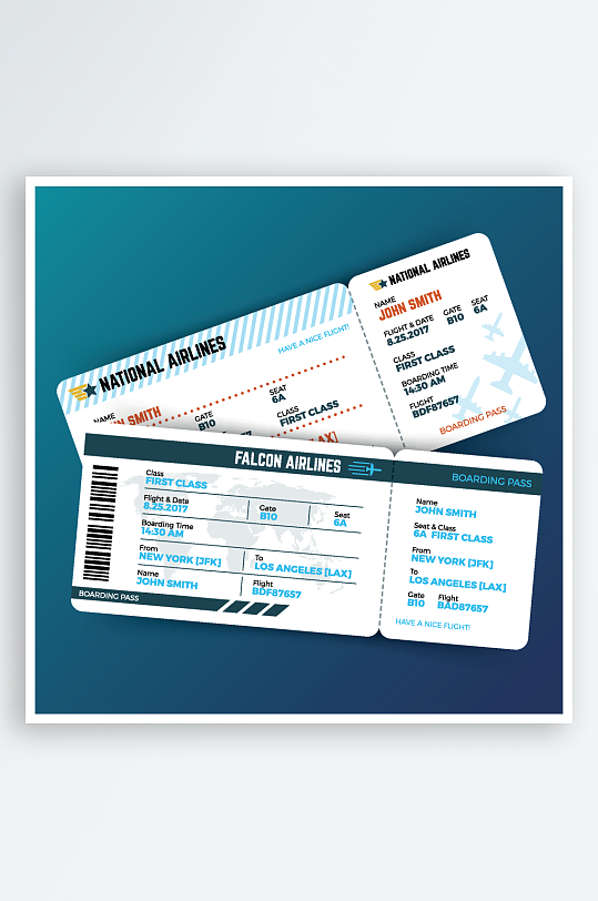 创意矢量机票模板