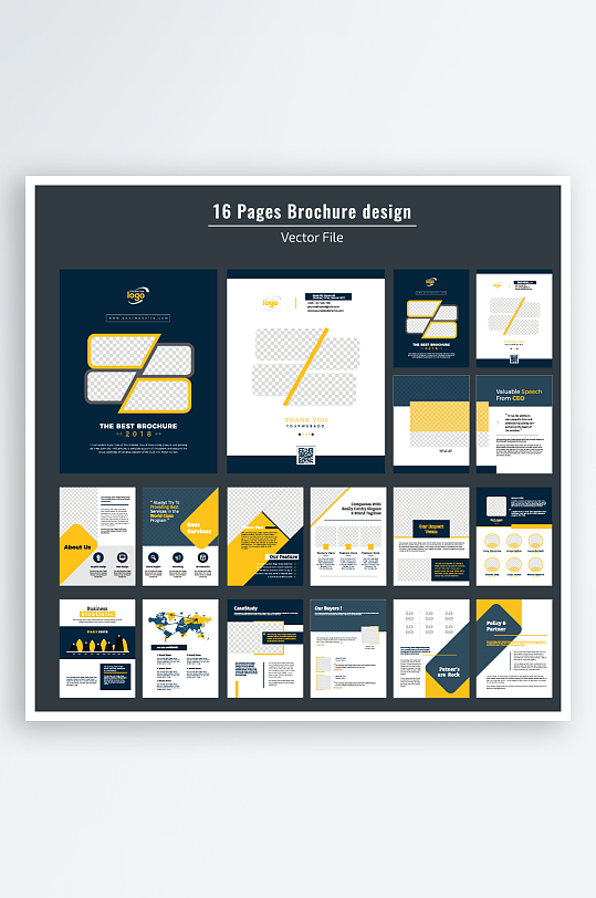 矢量商务册子模板-众图网