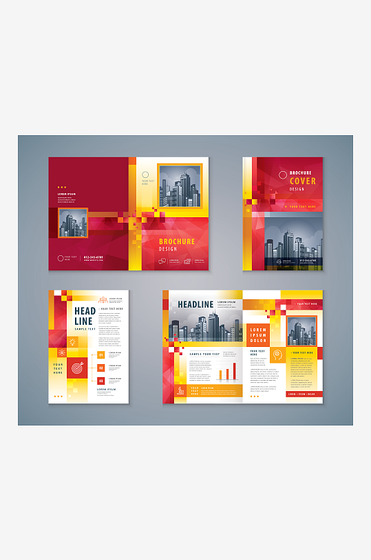 矢量商务册子模板-众图网