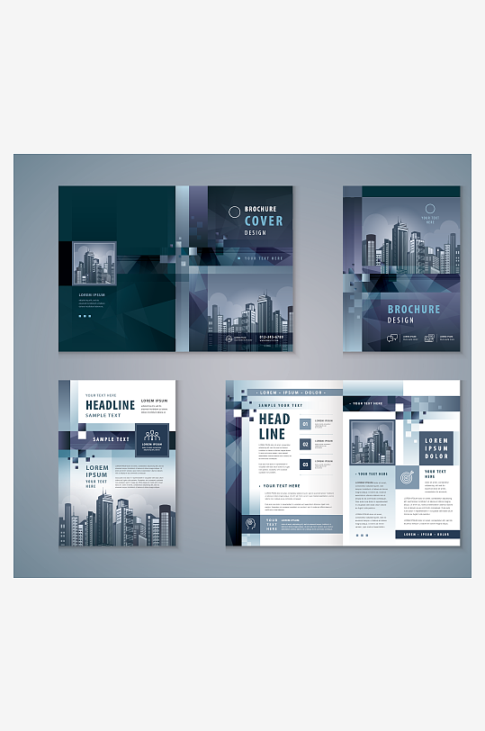 矢量商务册子模板-众图网