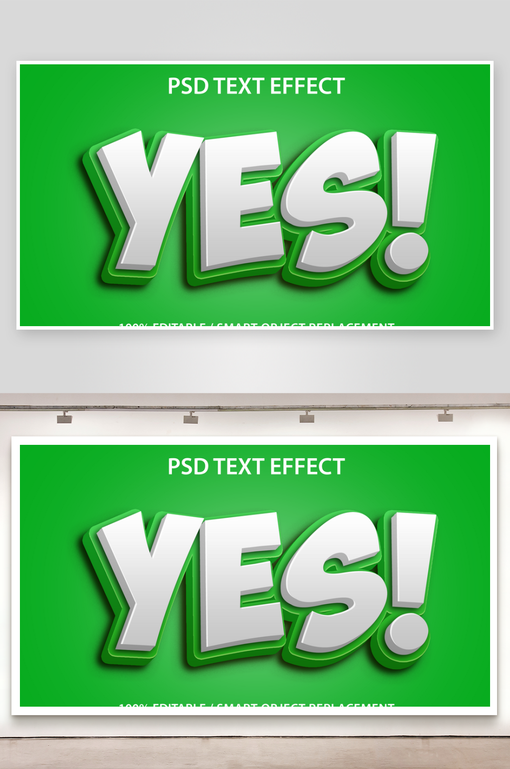 3D立体PSD可编辑绿色系艺术字素材
