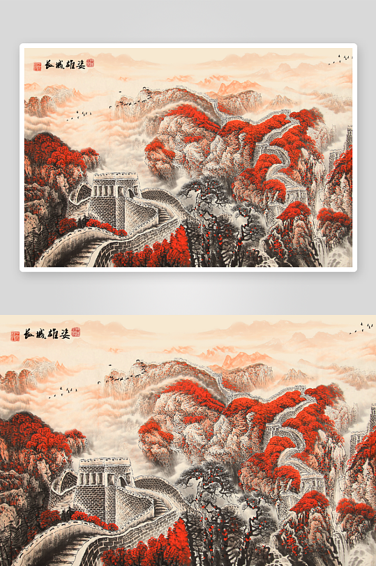 大气万里长城室内装饰画-众图网