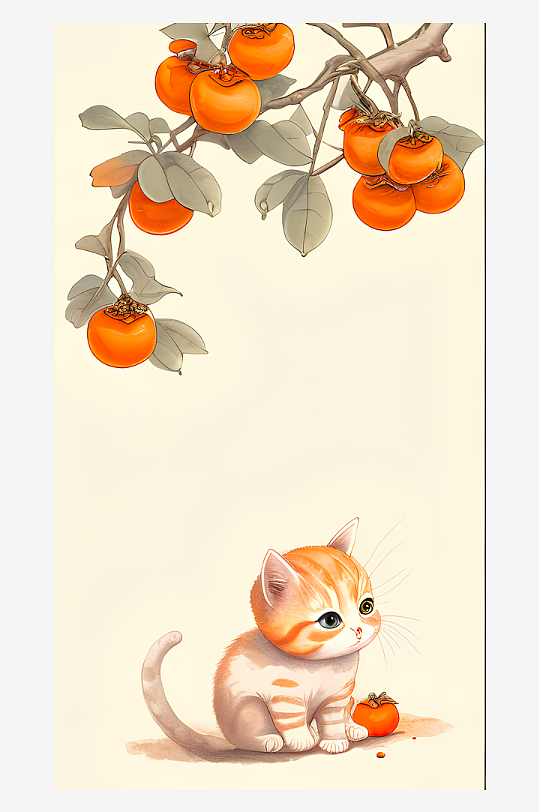 创意柿柿如意装饰画-众图网