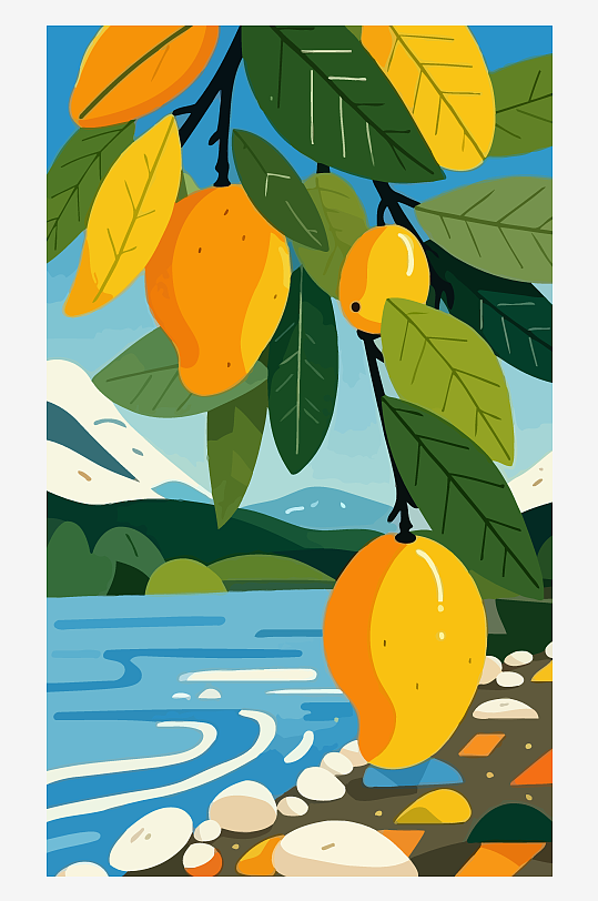 芒果矢量图形插画元素