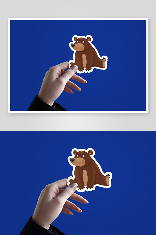 高端卡通贴纸样机-众图网