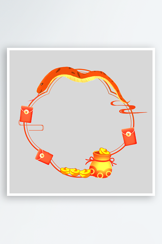 矢量蛇年边框元素