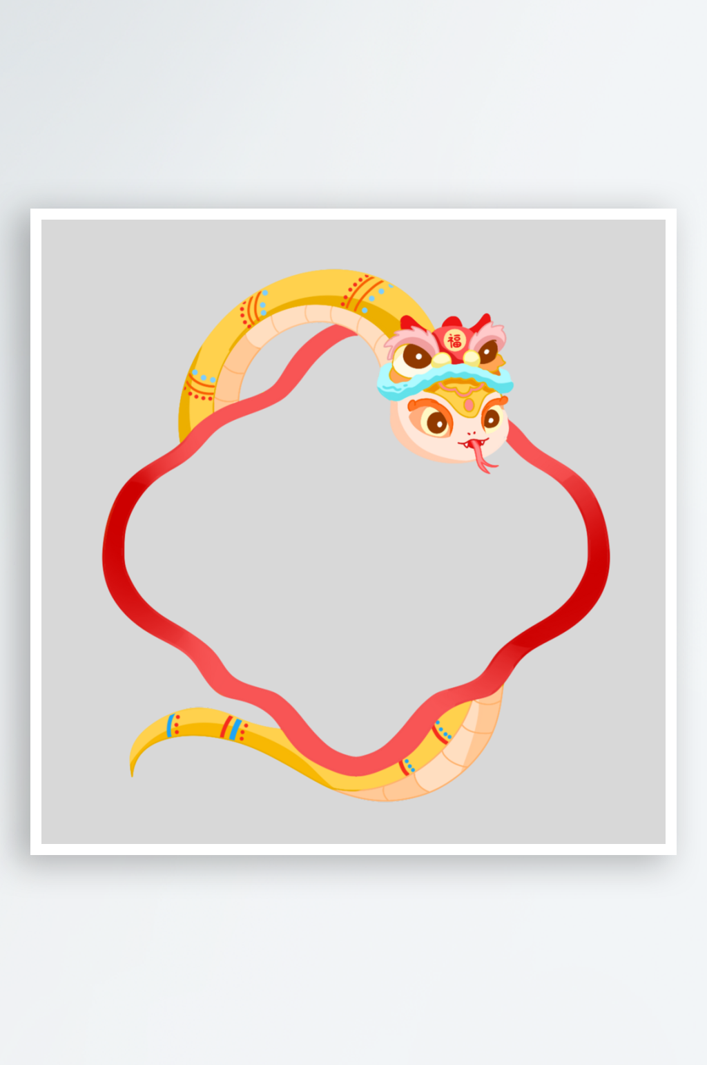 矢量蛇年边框元素素材