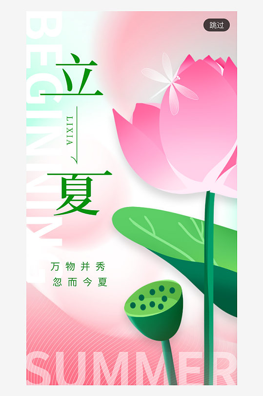 二十四節(jié)氣中國傳統(tǒng)節(jié)日立夏時節(jié)海報