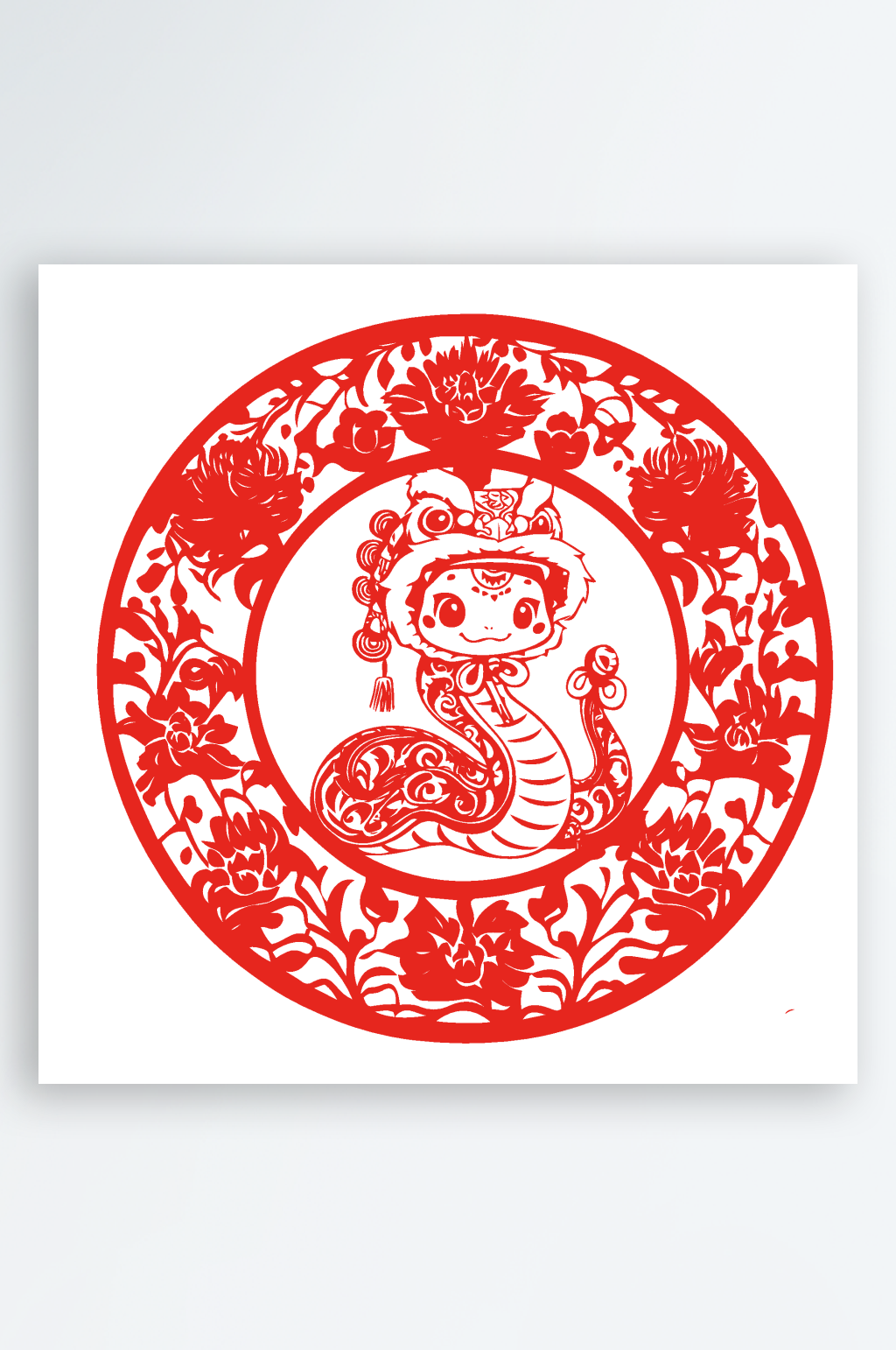 矢量蛇年贴纸窗花素材素材