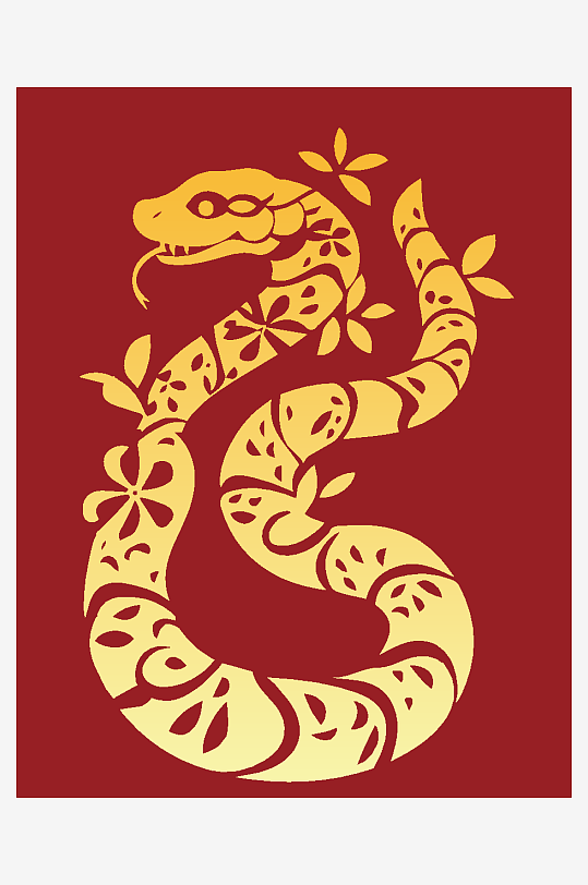 矢量蛇年贴纸窗花素材