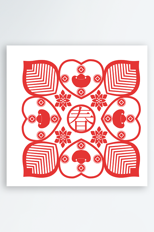 矢量蛇年贴纸窗花免抠素材