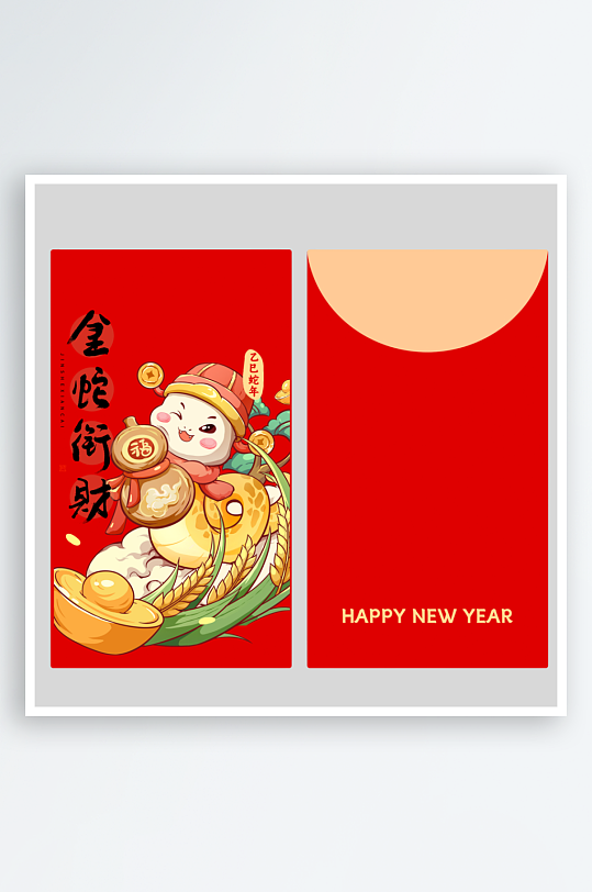 新年蛇年春节红包设计-众图网