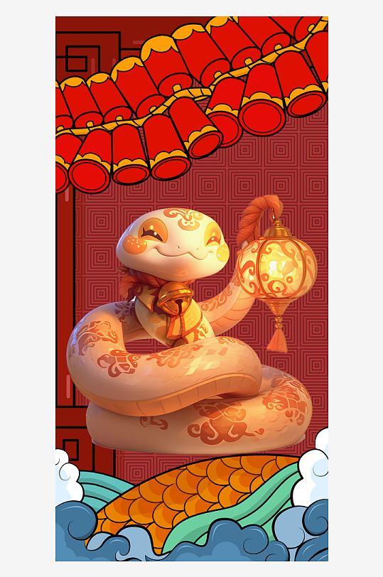 蛇年吉祥新年新春手机壳设计-众图网