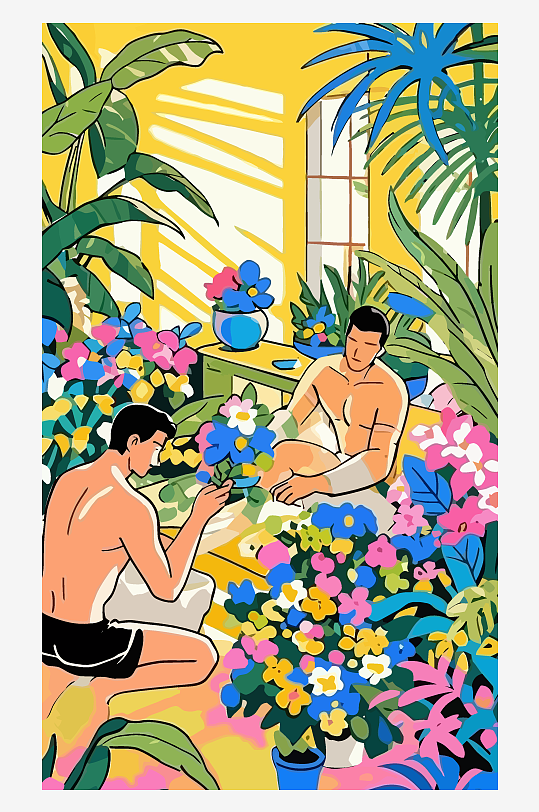 男人矢量插画图形元素
