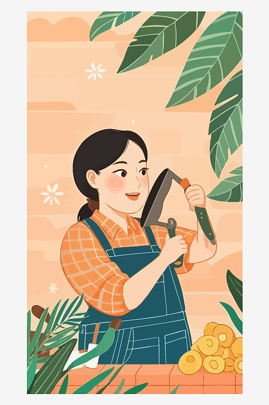 做家务的妈妈矢量插画图形