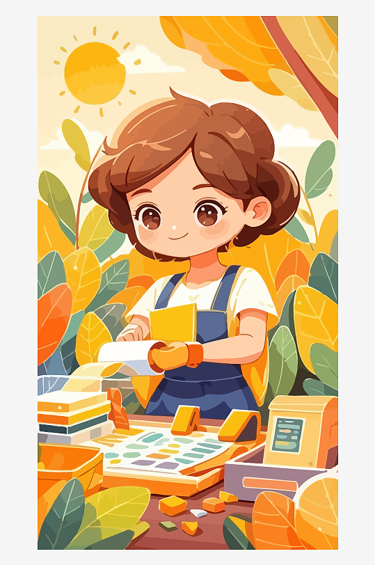 做家务的妈妈矢量插画图形元素