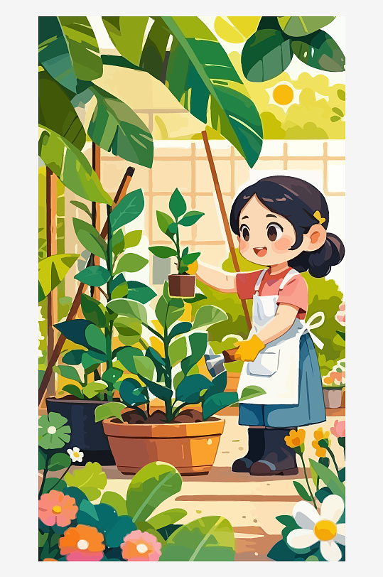 做家务的妈妈矢量插画图形元素