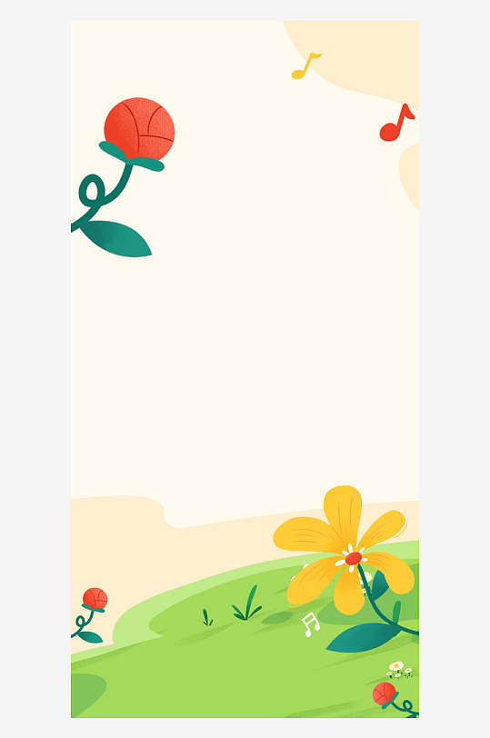 清新卡通黄色花蕊背景