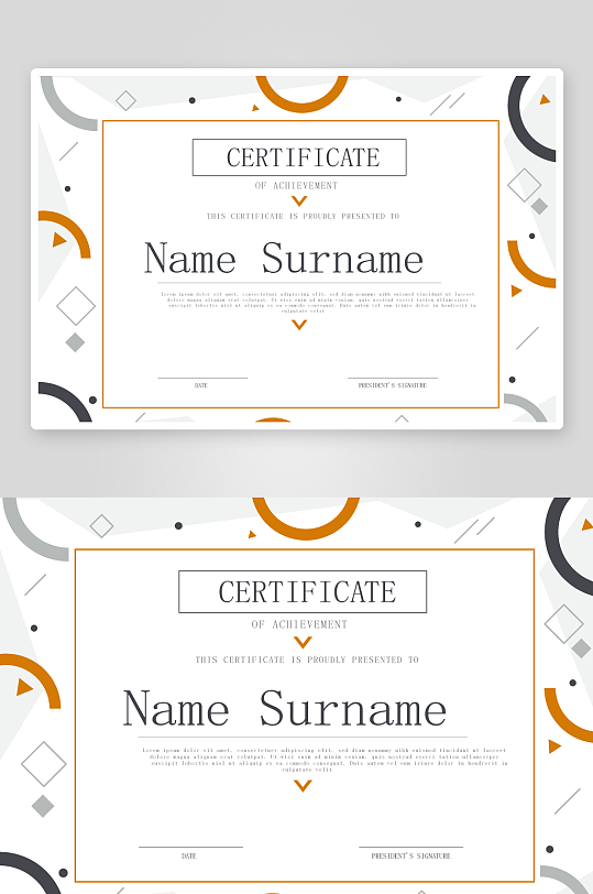 矢量花纹边框欧式证书模板-众图网