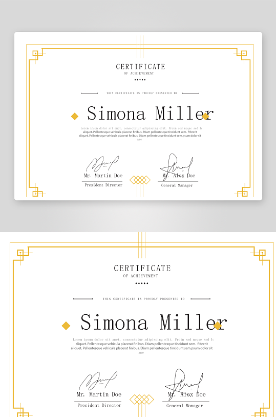 矢量花纹边框欧式证书模板素材-众图网