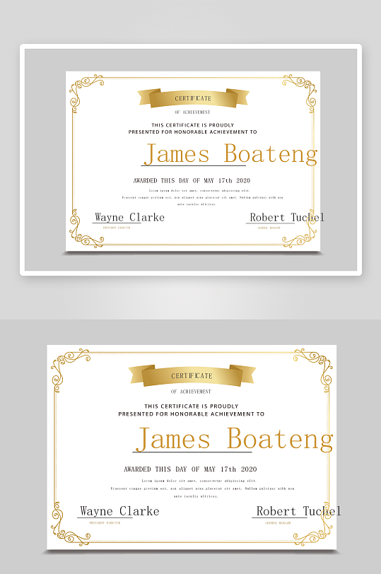 矢量花纹边框欧式证书模板-众图网