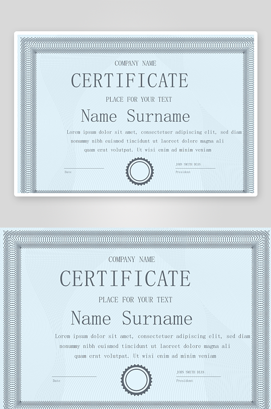 矢量花纹边框欧式证书素材-众图网