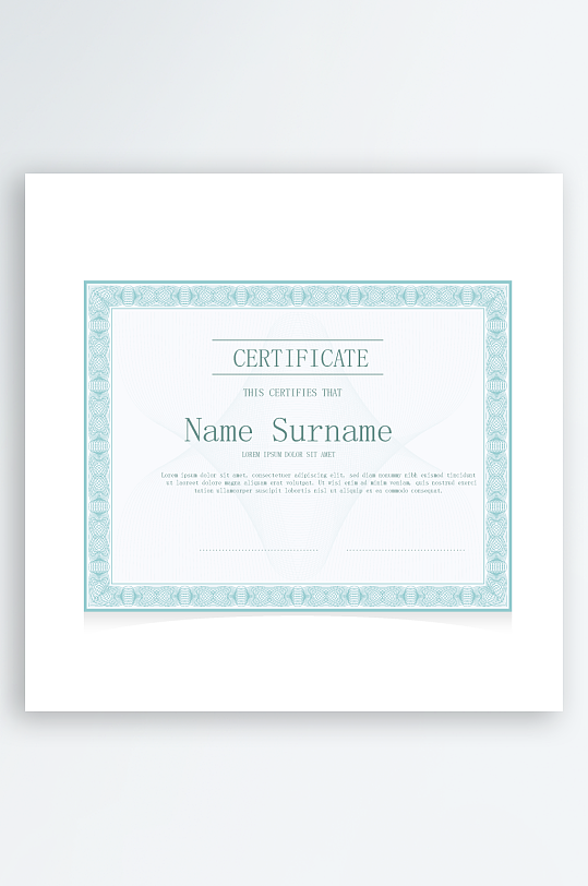 矢量花纹边框欧式证书素材-众图网