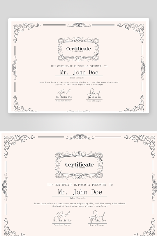 矢量花纹边框欧式证书素材-众图网