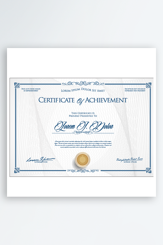 矢量花纹边框欧式证书模板-众图网