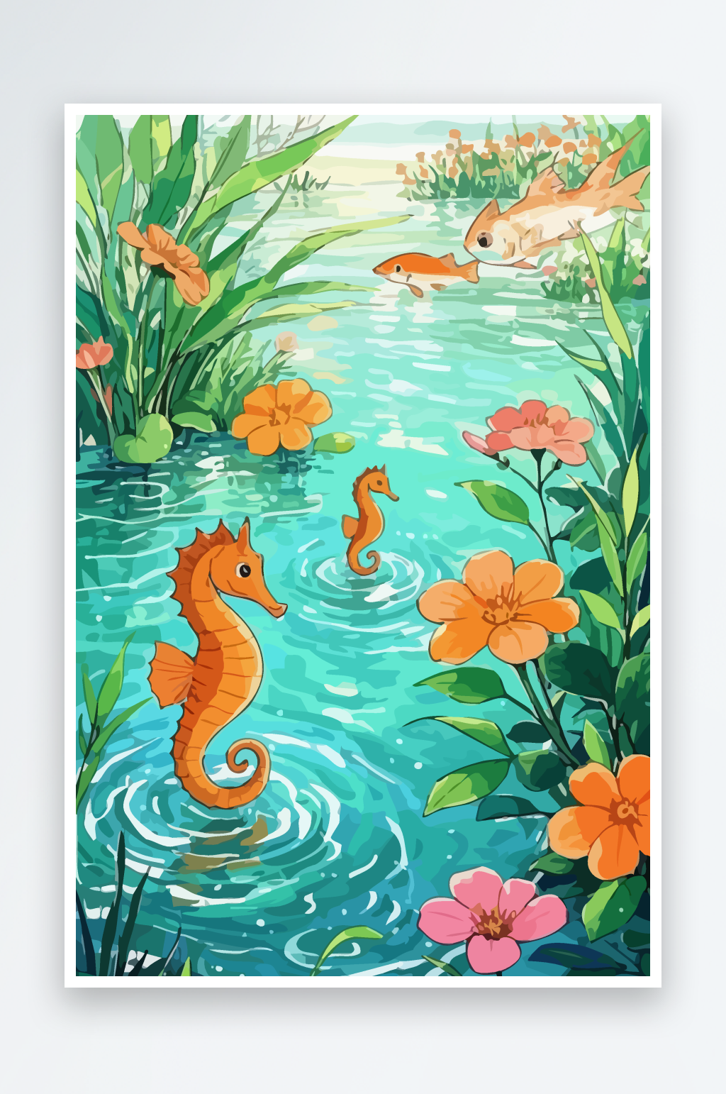 海马矢量图形插画元素素材