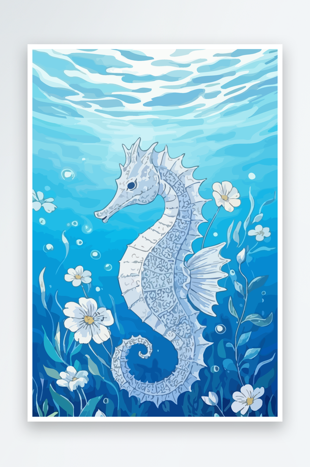海马矢量图形插画素材