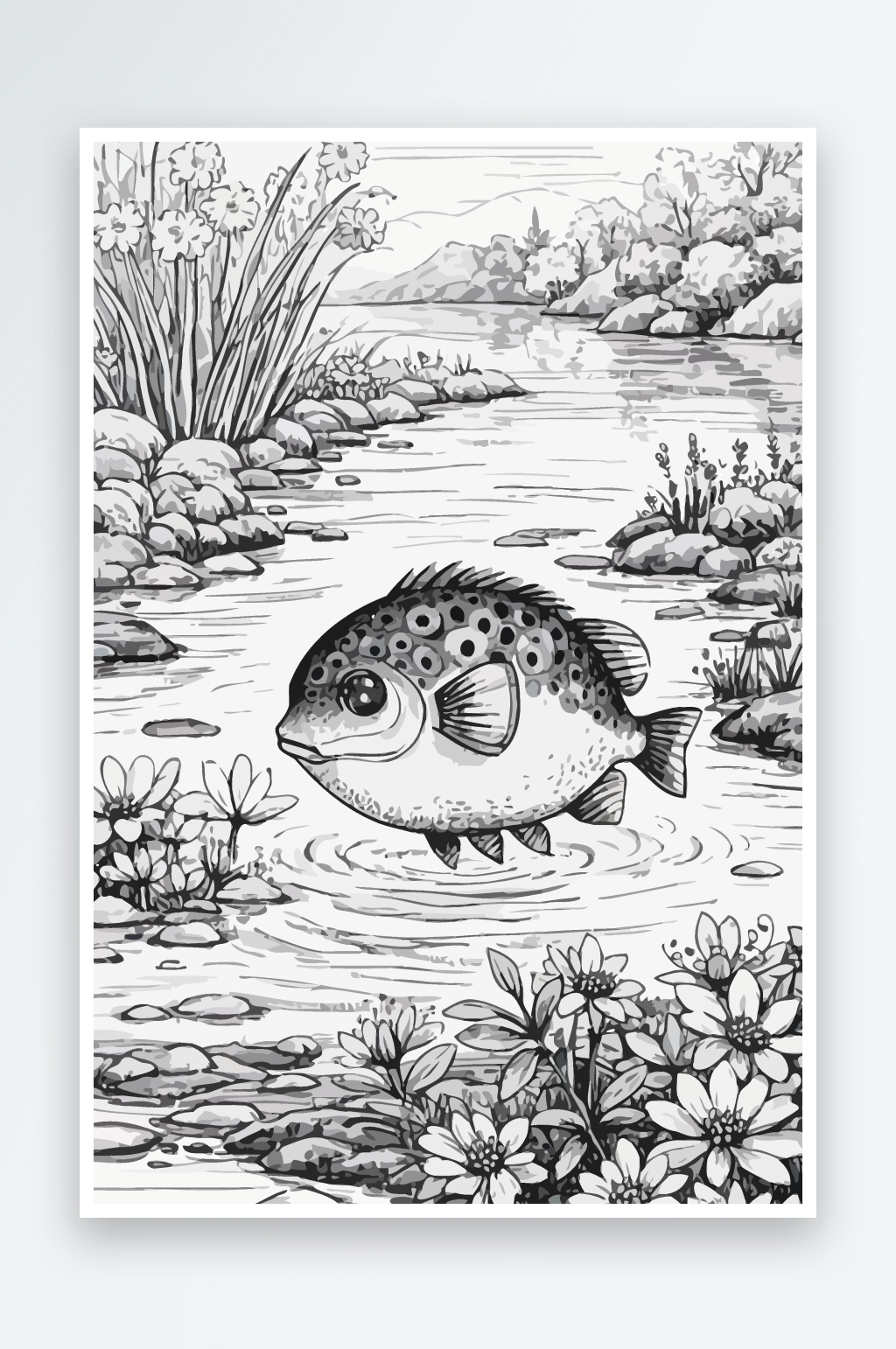 河豚矢量插画图形素材