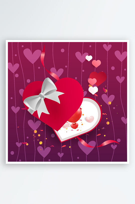 矢量卡通手绘情人节爱心-众图网