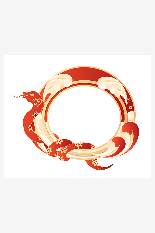 创意矢量蛇年边框元素