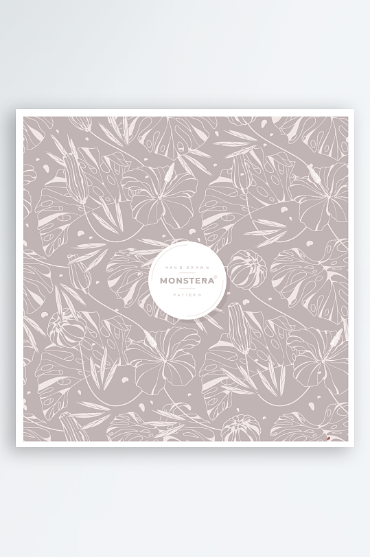 矢量无缝花纹花卉背景