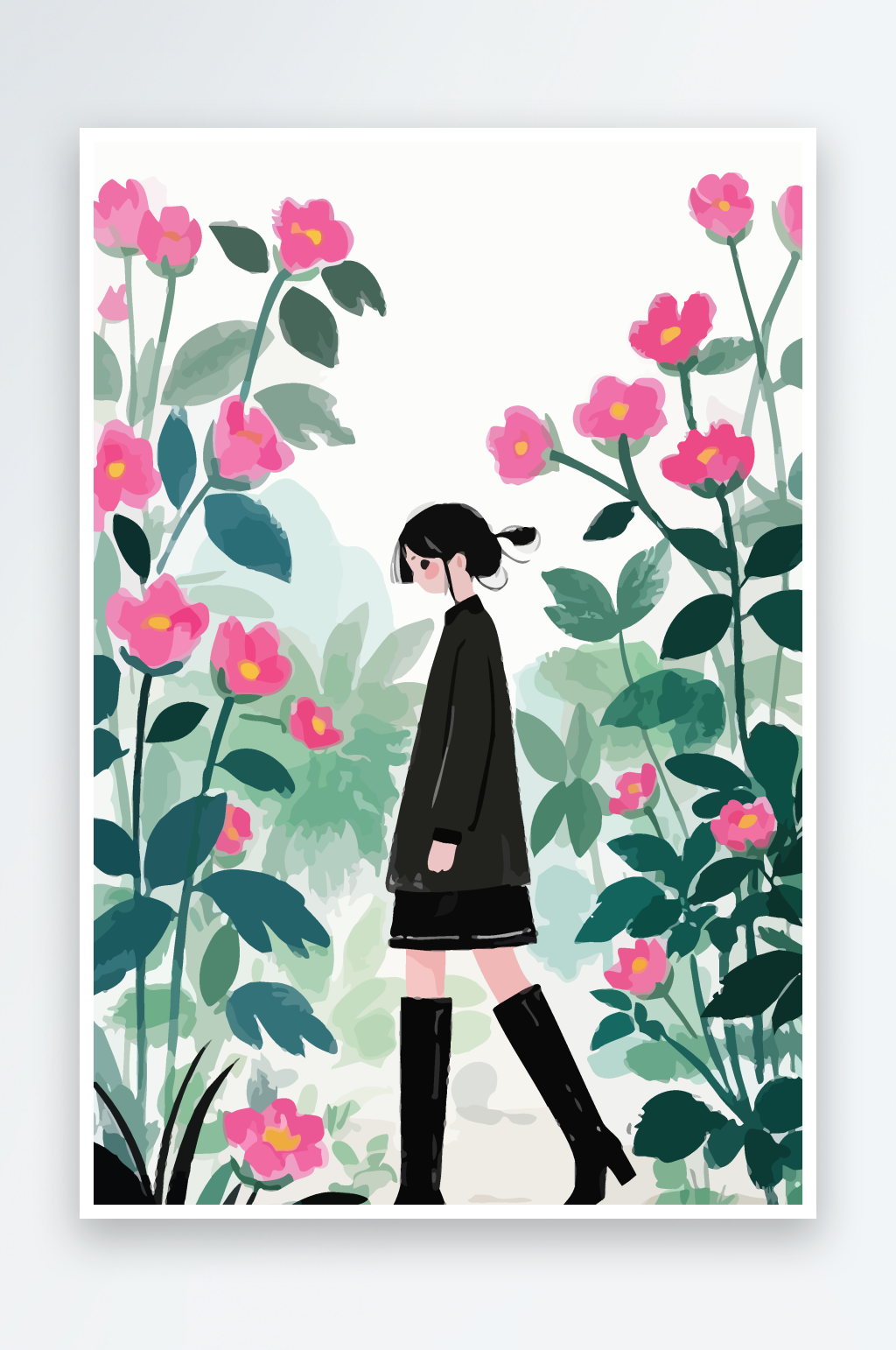 美女少女矢量量插画图形素材