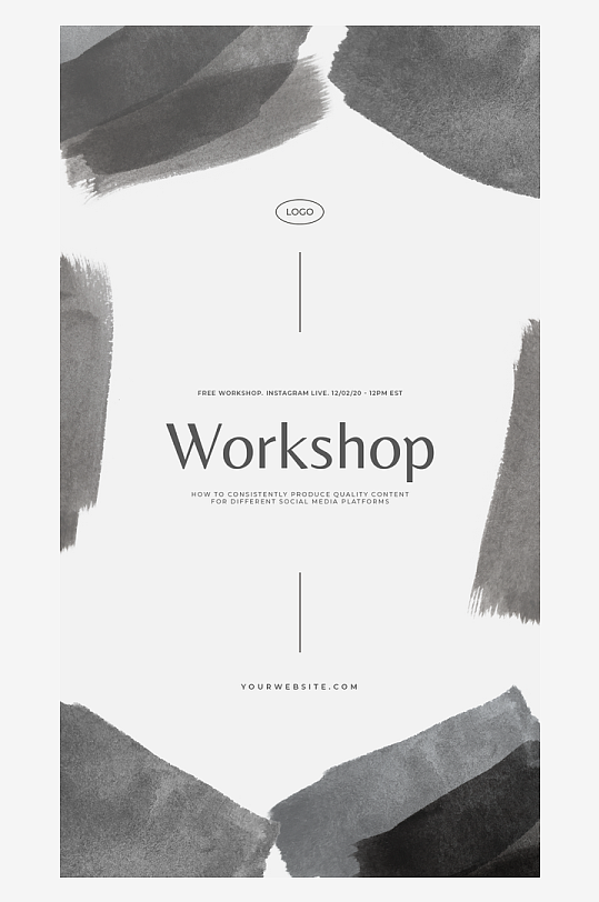 水墨INS详情排版画册图文ps模版-众图网