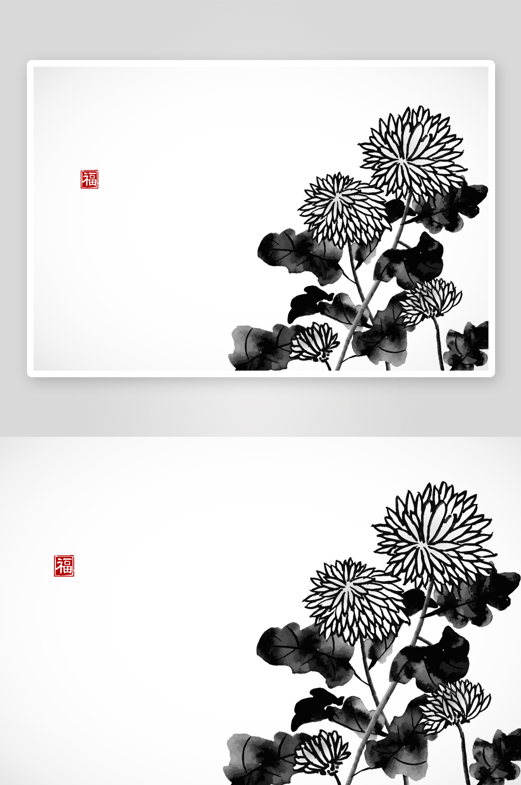 古典意境插画矢量图案素材