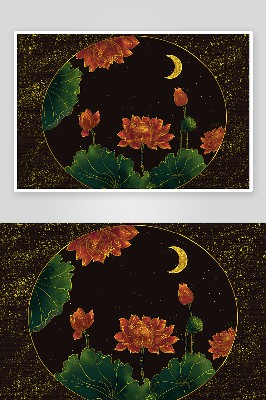 现代中式装饰画画芯PSD模版-众图网