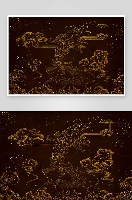 现代中式装饰画画芯PSD模版-众图网