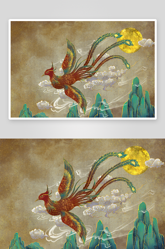 现代中式装饰画画芯PSD模版-众图网