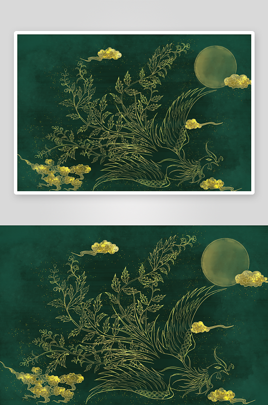 现代中式装饰画画芯PSD模版-众图网