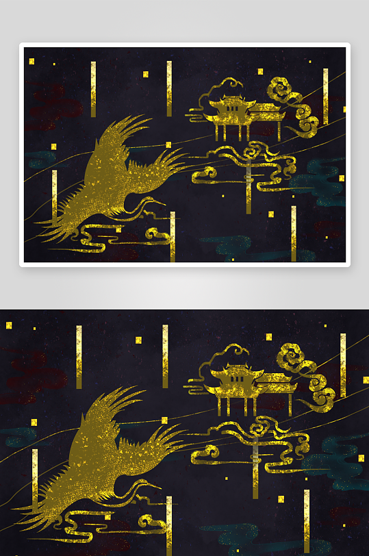 现代中式装饰画画芯PSD模版-众图网