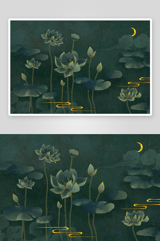 现代中式装饰画画芯PSD模版-众图网