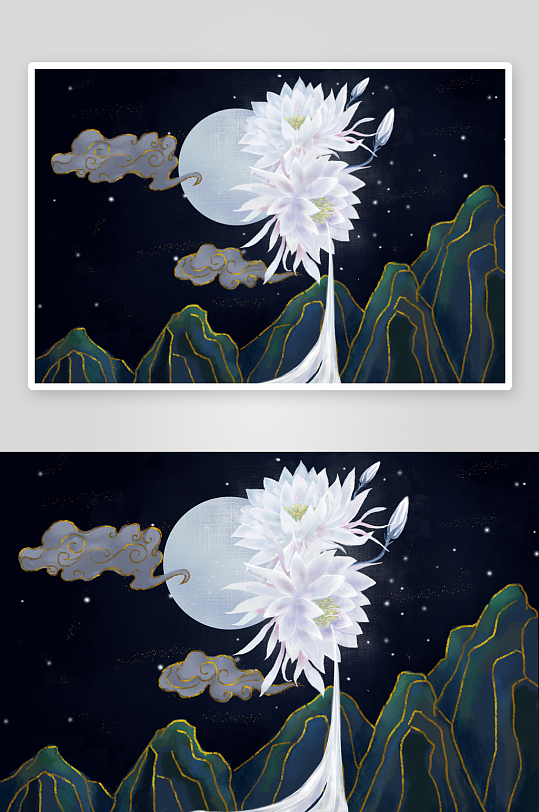 现代中式装饰画画芯PSD模版-众图网